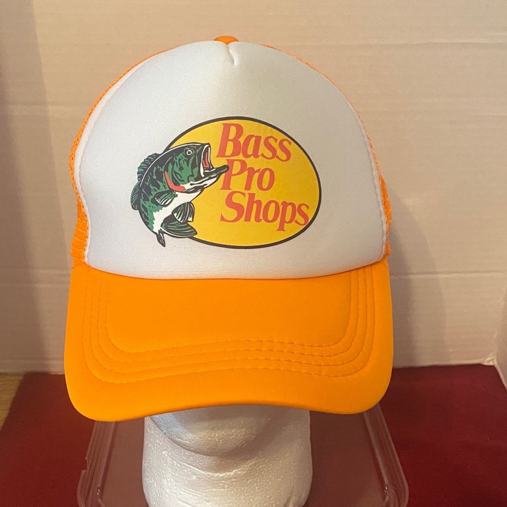 Bass Pro Shops Orange and White Fishing Hat